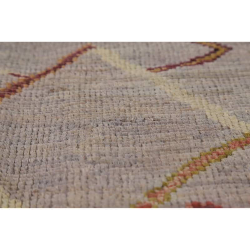 Hand Knotted Oriental 100% Wool Carpet Transitional All-Over Purples Oushak Area Rug - 9' 6'' X 8' 3''