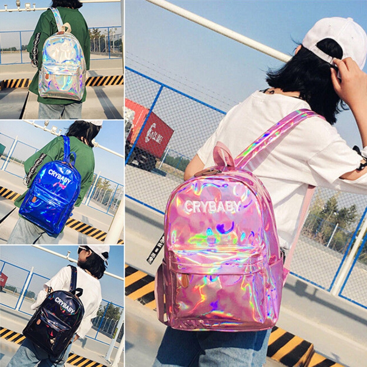 Shop Women Girls Laser School Shoulder Bright Letter Faux Leather Backpack Travel Bag On Sale Overstock 23175297