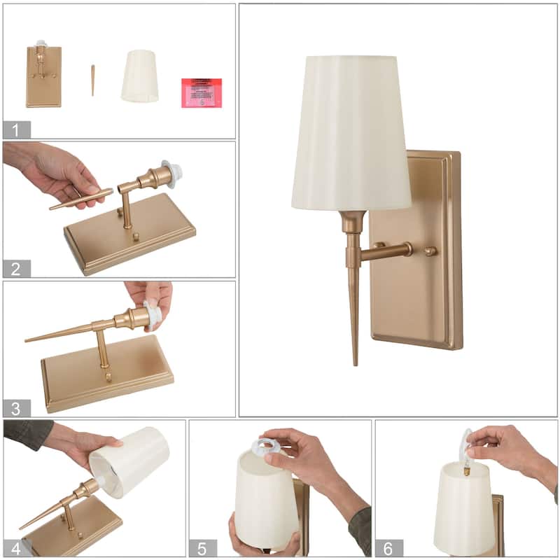 Modern 3-Light Gold Bathroom Vanity Light Fabric Wall Sconces