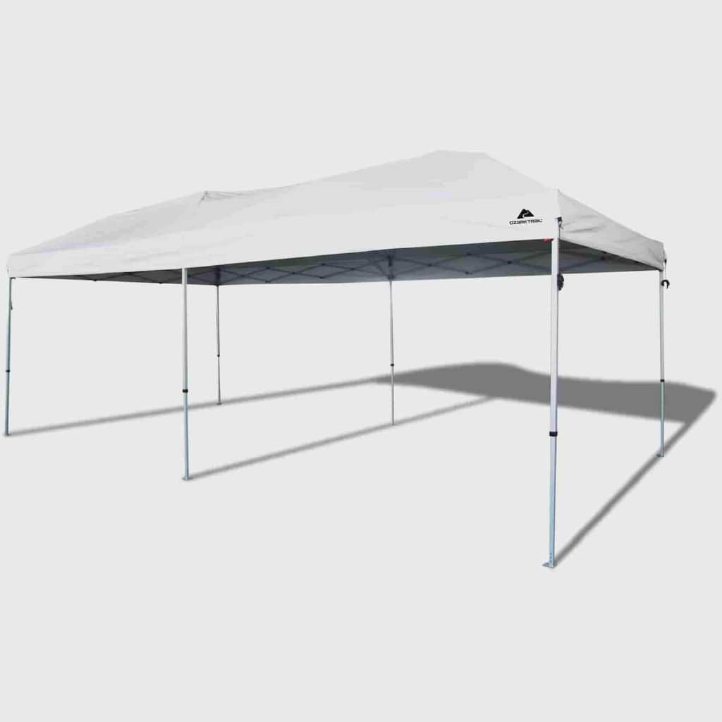 20' x 10' Straight Leg (200 Sq. ft Coverage), White, Outdoor Easy Pop up Canopy