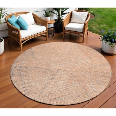 HomeRoots Abstract Transitional Rectangle Outdoor Rug