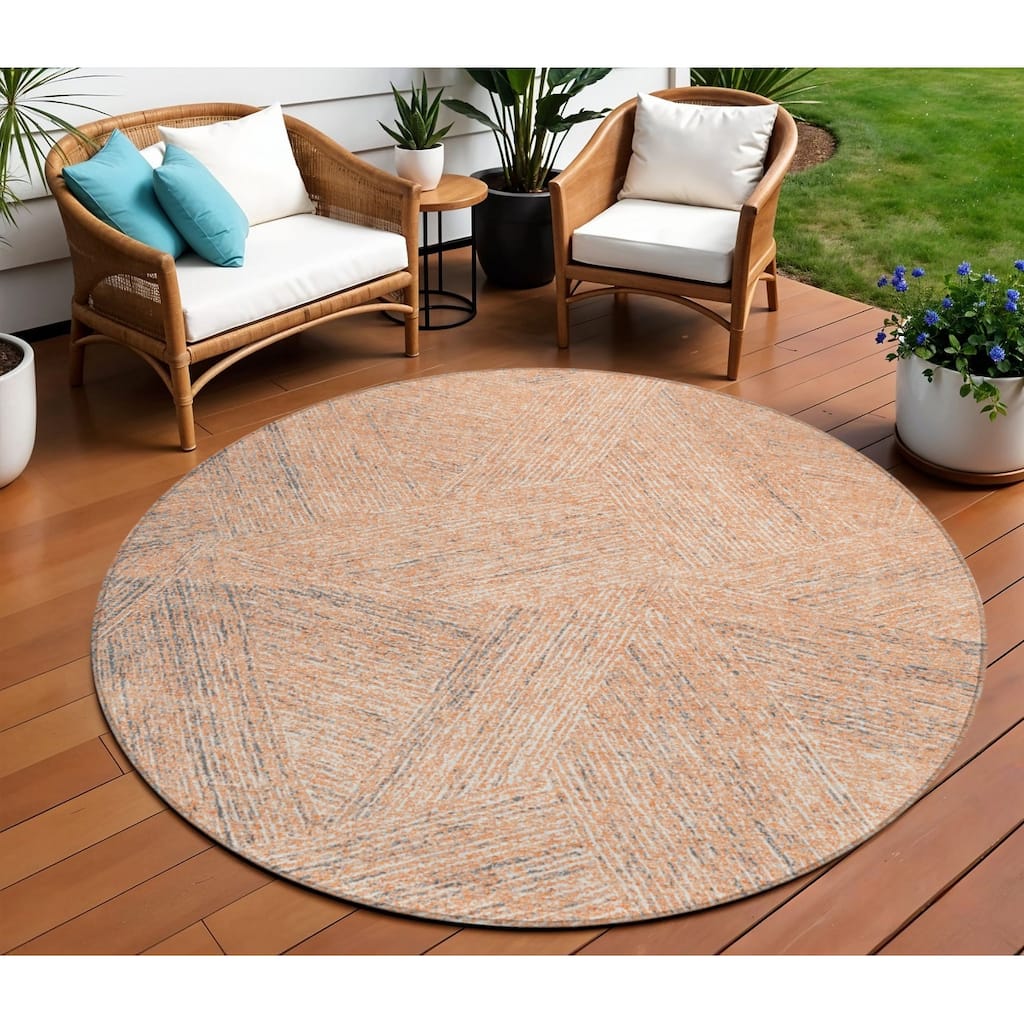 HomeRoots Abstract Transitional Rectangle Outdoor Rug