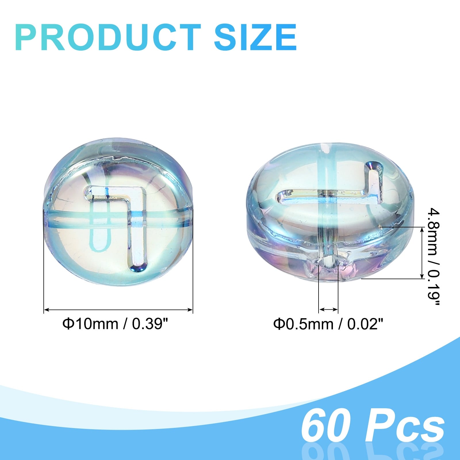 Glass Letter Beads, Flat Round Alphabet Bead for DIY Bracelet Necklace Earring Jewelry Craft