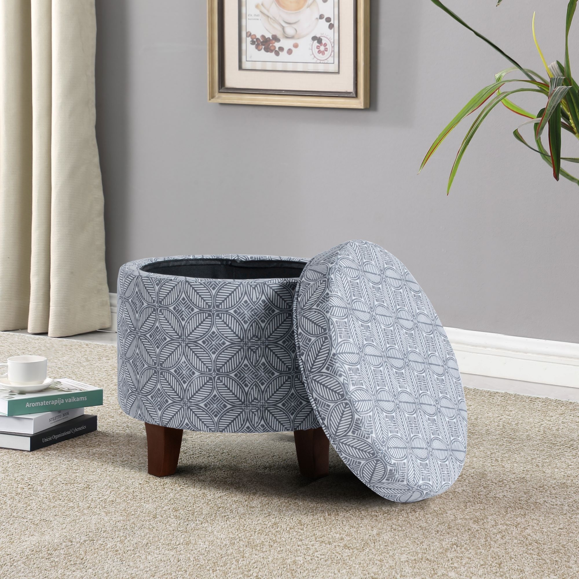 Carson Carrington Hnifsdalur Round Storage Ottoman - Picture 12 of 30