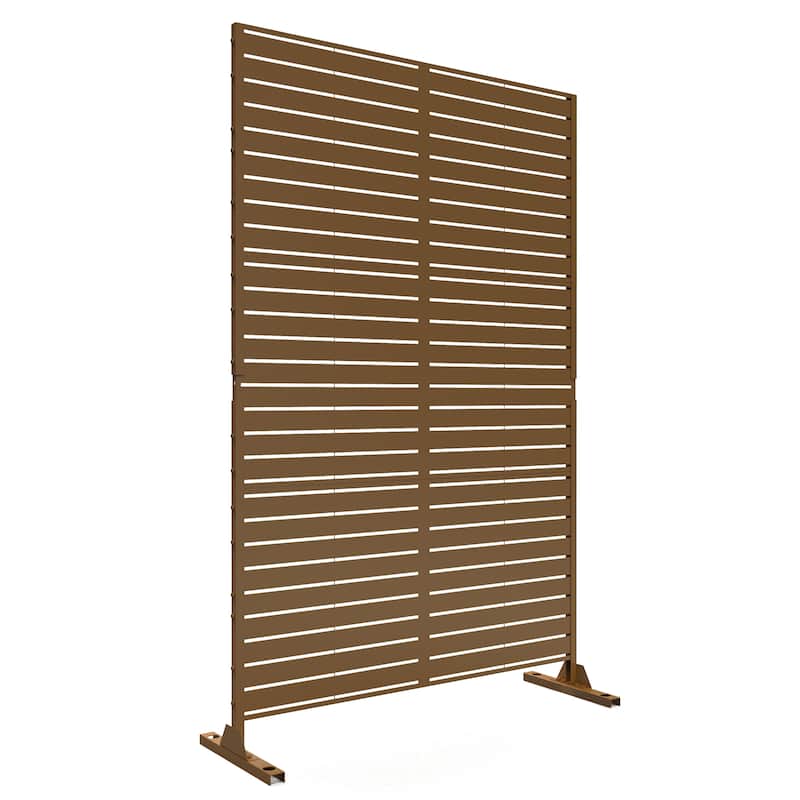 Outdoor 76''H Metal Privacy Screen Panel Free Standing