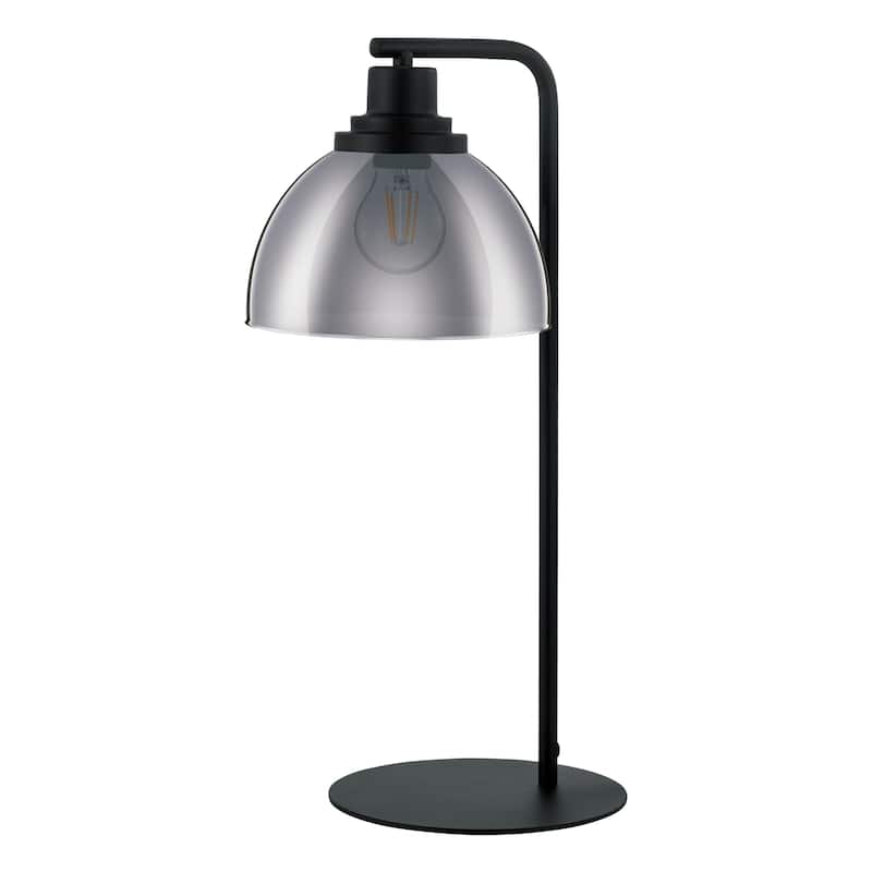 Eglo Beleser 1-Light Black Table Lamp with Smoked Glass - Black