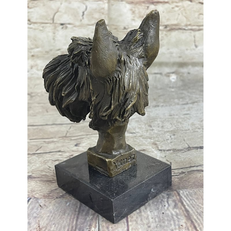100 Percent Solid Bronze Schnauzer Scottish Terrier Imitative Dog Animal Bookend Sculpture Figurine