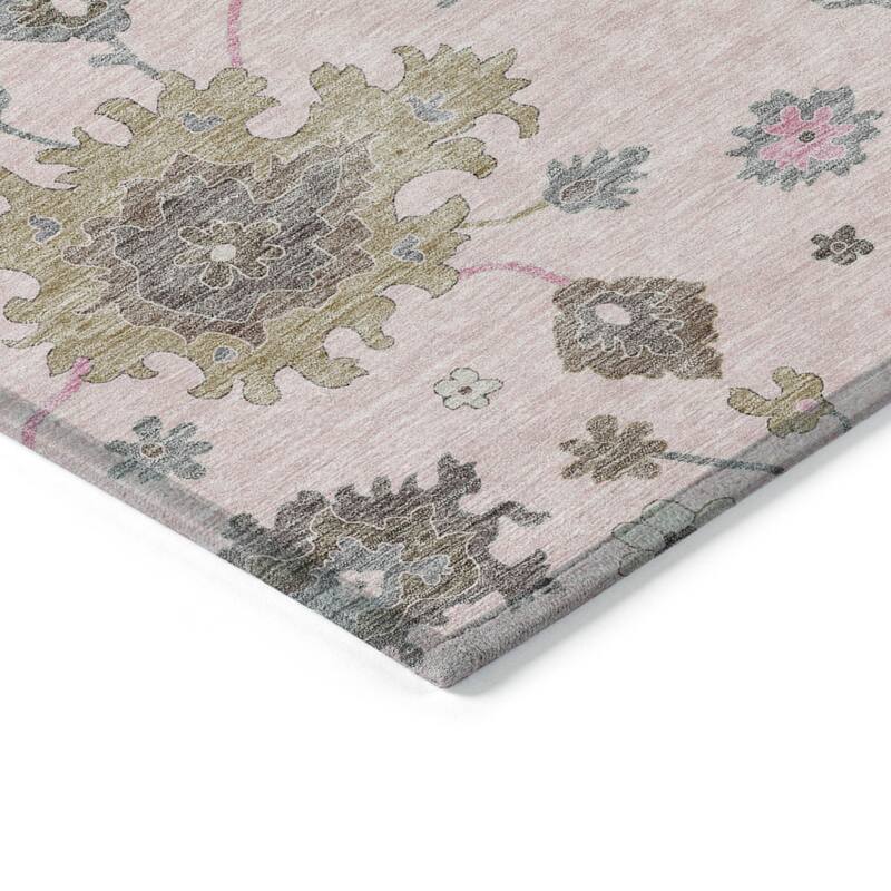 HomeRoots Floral Traditional Rectangle Outdoor Rug