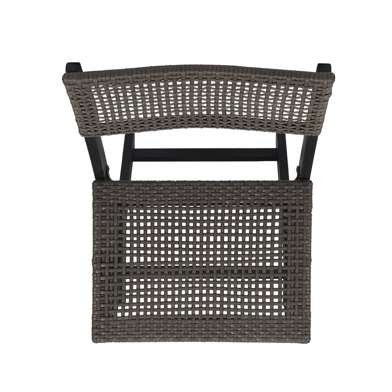 Hillside Outdoor Acacia Wood Foldable Bistro Chairs with Wicker Seating (Set of 2) by Christopher Knight Home