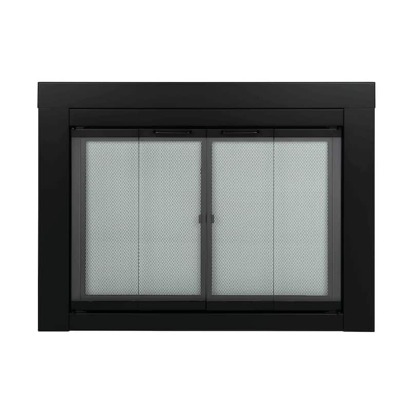 Pleasant Hearth Ascot Fireplace Glass Door Small Black - Small - Black