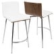 preview thumbnail 3 of 28, Mason Contemporary Swivel Counter Stool Upholstered in Faux Leather (Set of 2) - N/A