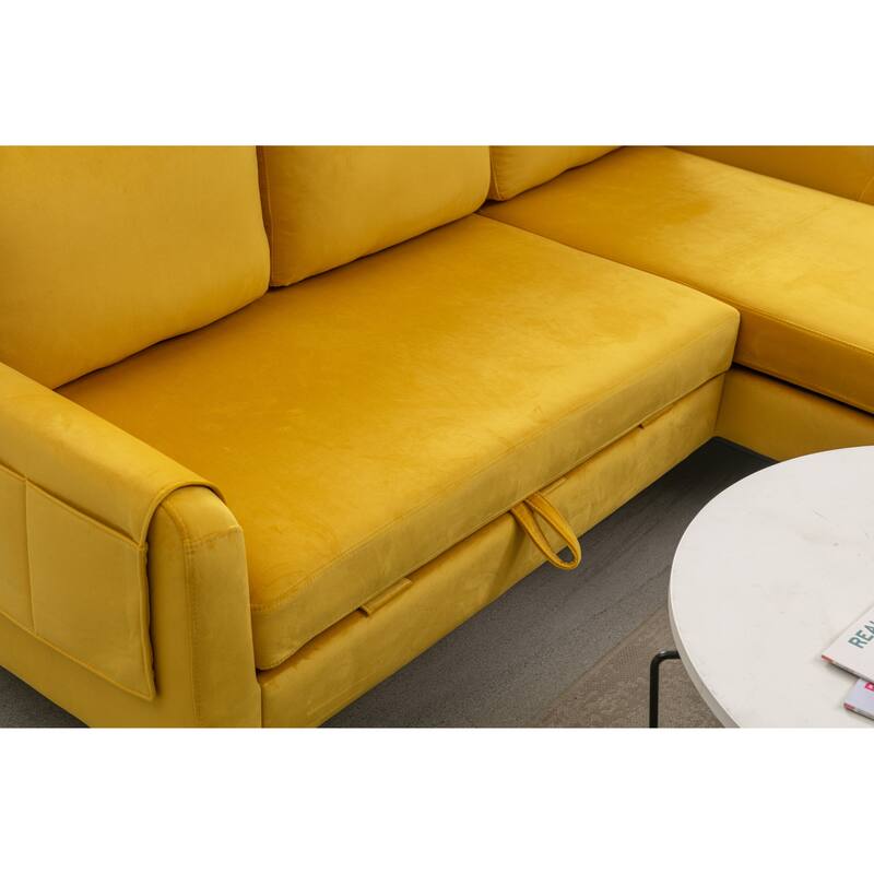 Sectional Sofa, Recliner Sleeper Sofa with Storage Convertible Chaise