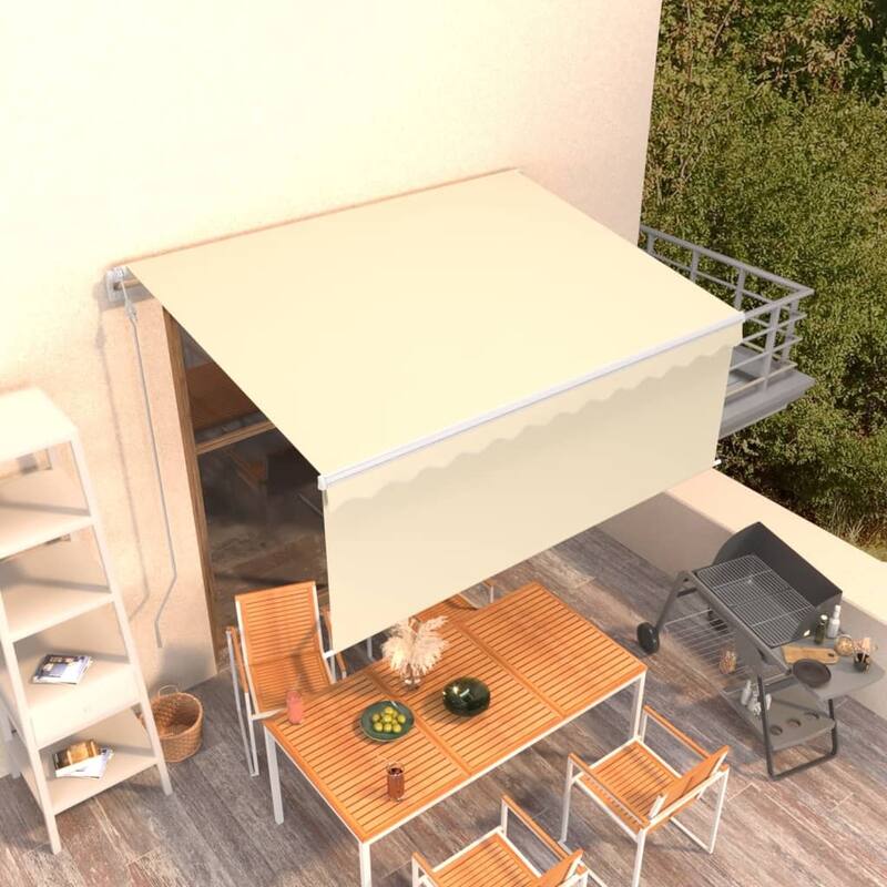 vidaXL Electric Awning Retractable Canopy Sunshade Shelter for Garden Porch - Cream - 118.1" x 98.4"