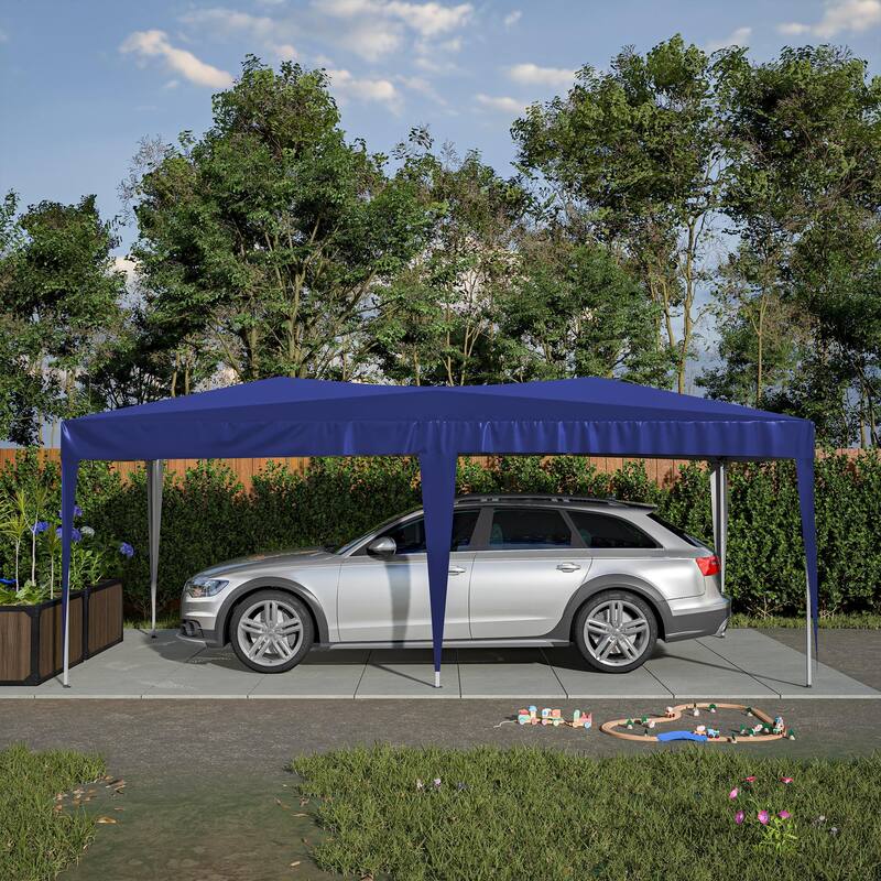 10 ft. x 20 ft. Pop Up Canopy Outdoor Portable Party Wedding Tent with 6 Removable Sidewalls and Carry Bag + 6pcs Weight Bag