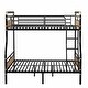 preview thumbnail 9 of 10, Black Detachable Metal Bunk Bed with Safety Guard Rails,Full XL over Queen for Bedroom
