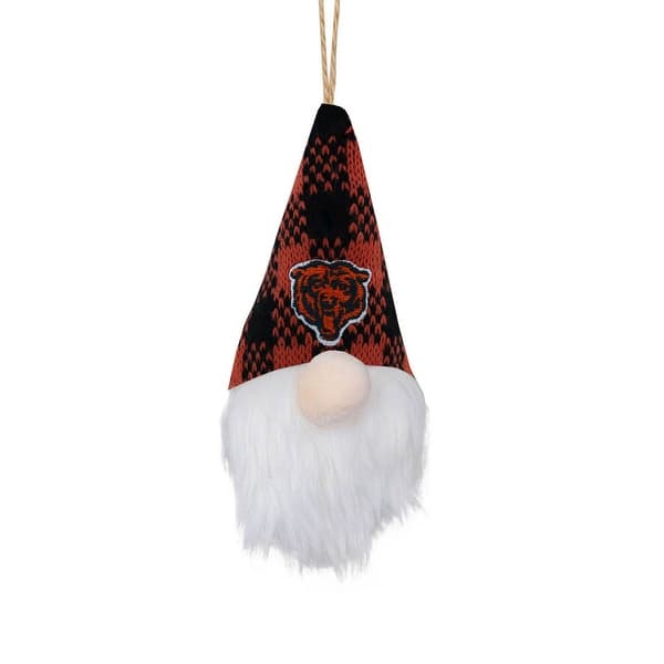 slide 2 of 3, Chicago Bears Plush Gnome Ornament, Plaid Hat