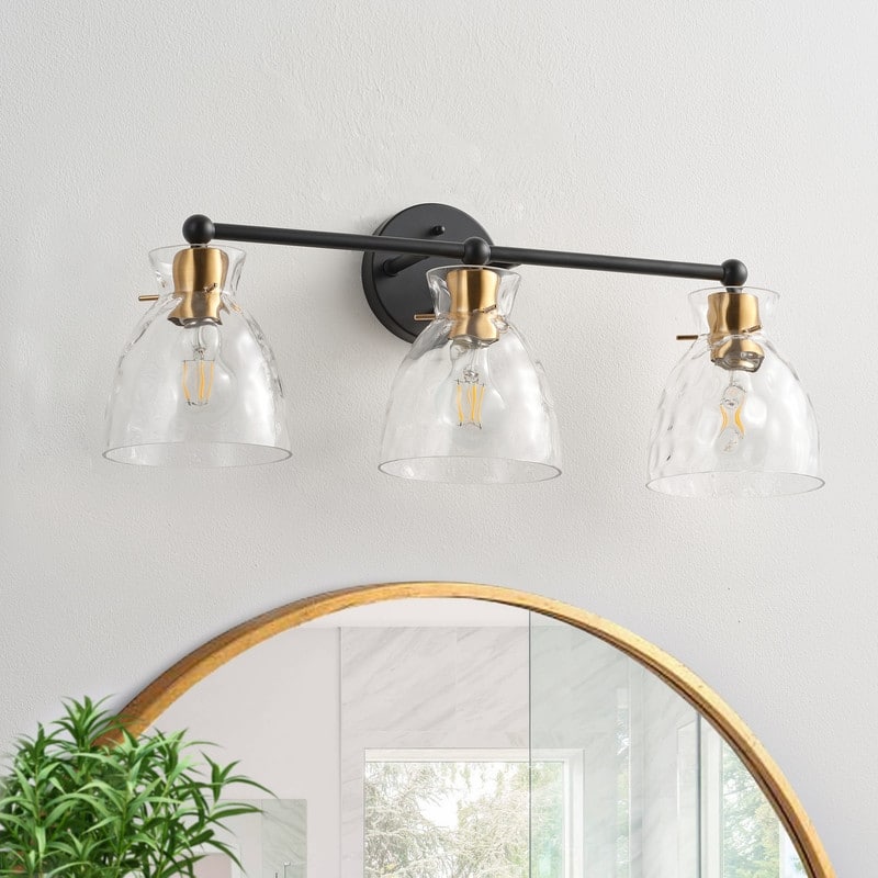 3 Light Matte Black Vanity Light Modern Bathroom Wall Fixture