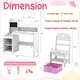 preview thumbnail 2 of 18, Gymax Kids Vanity Table Set w/ Lighted LED Mirror Princess Dressing