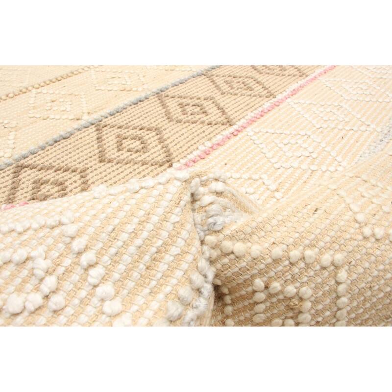 ECARPETGALLERY Braid weave Sienna Cream Wool Rug - 5'2 x 8'2