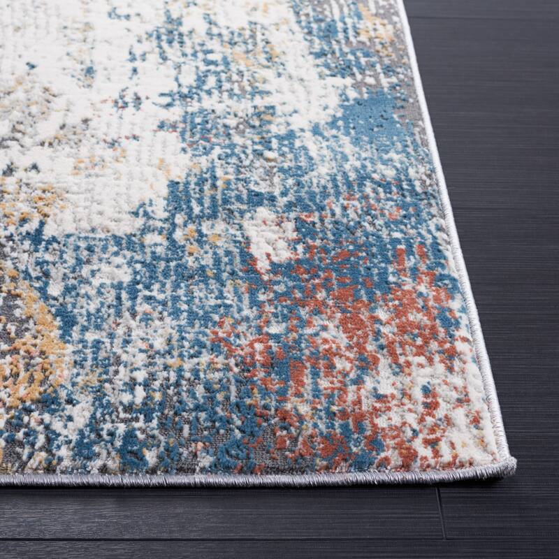 SAFAVIEH Vogue Minerva Modern & Contemporary Rug - 6'7" Square - Ivory/Blue Rust