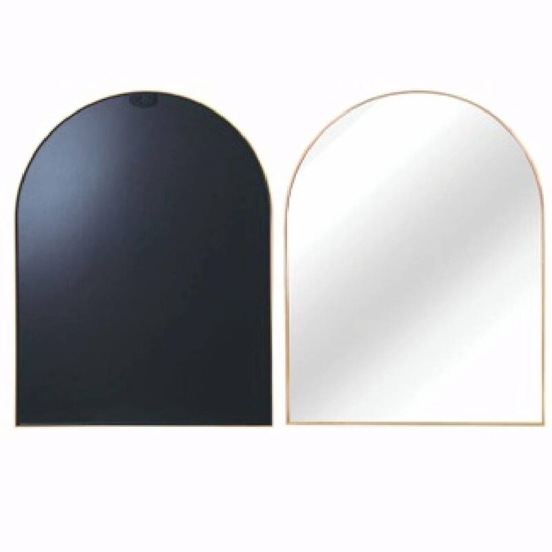 30x40 Inch Metal Framed Arched Bathroom Mirror for Wall