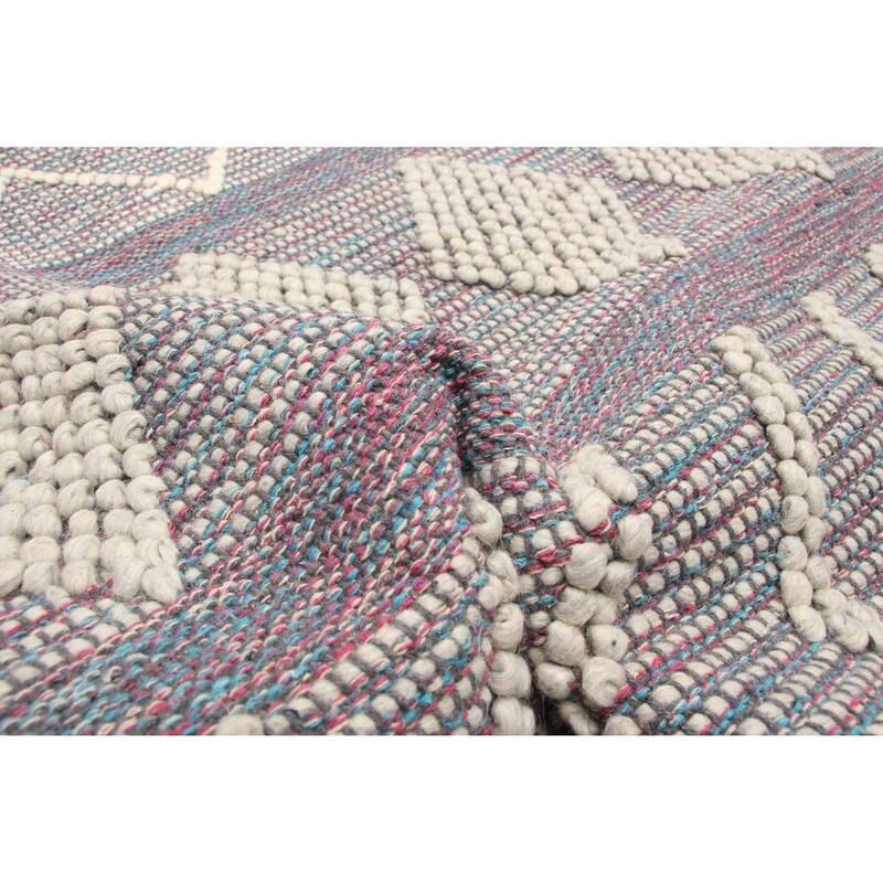 ECARPETGALLERY Braid weave Sienna Grey Wool Rug - 6'2 x 9'0