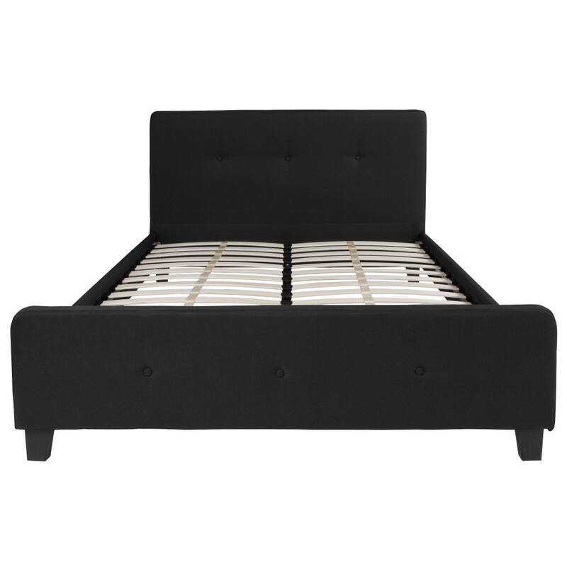 Button Tufted Upholstered Casual Style Platform Bed