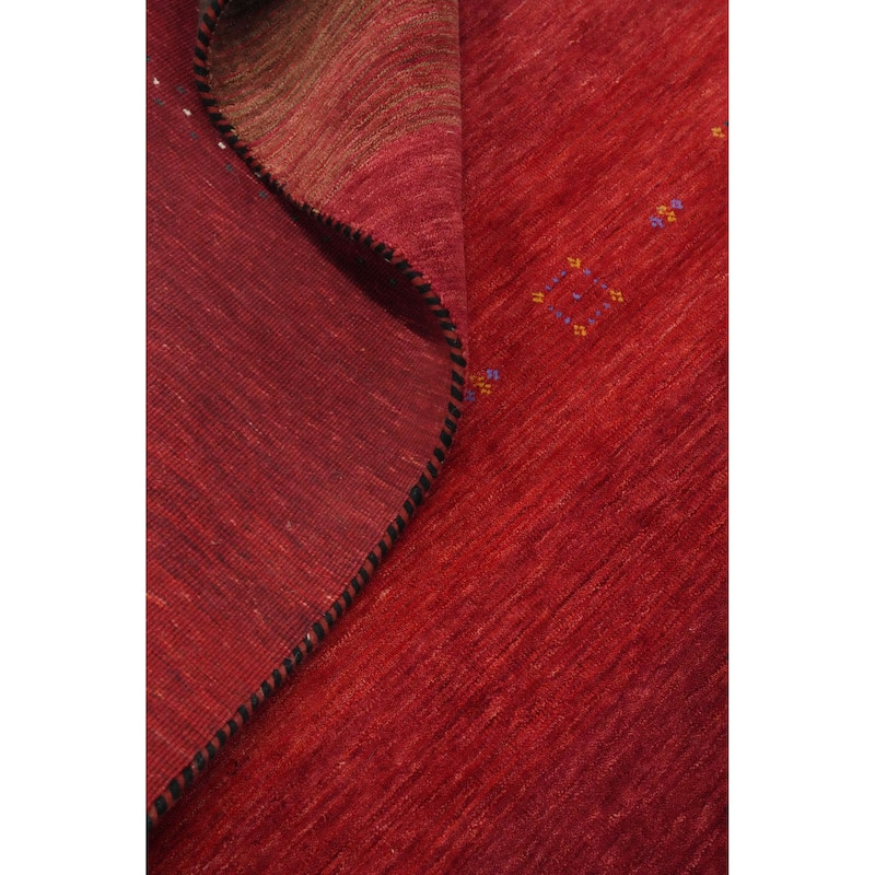 Hand Knotted Oriental 100% Wool Carpet Tribal Animal Pictorial Red Gabbeh Area Rug - 11' 7'' X 8' 2''