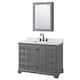 Option Dark Gray, Black Trim, White Carrara Marble Top