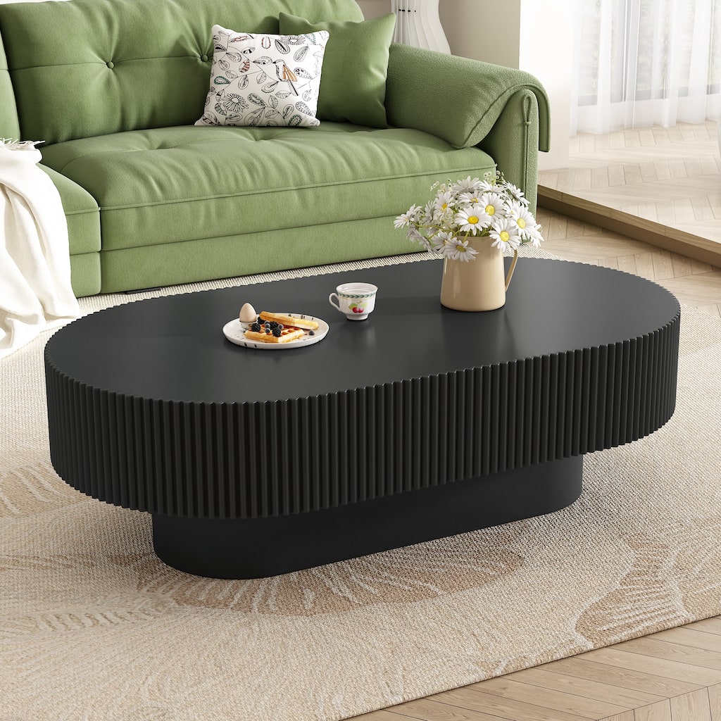 Modern Round/Square Shape Coffee Table with Sturdy Base
