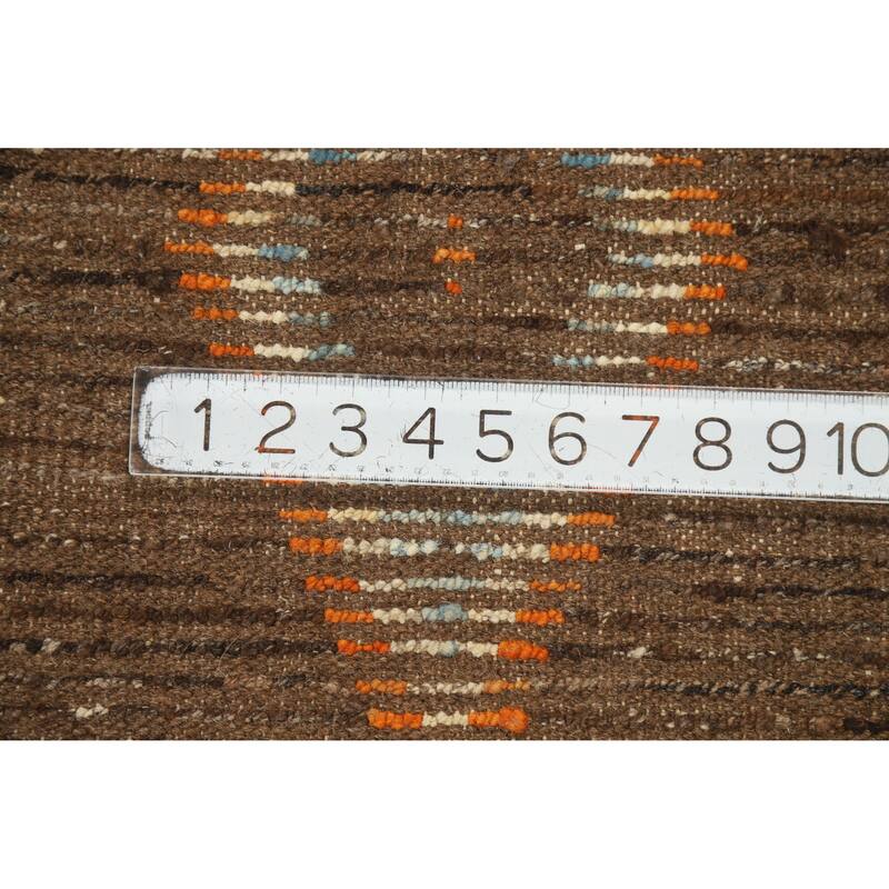 Brown Moroccan Oriental Area Rug Hand-Knotted Wool Carpet - 6'11" x 9'5"