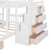 preview thumbnail 11 of 38, Full Over Twin & Twin Bunk Bed wGuardrails Wood Triple Bunk Bed, Low Platform Bed wBedend Drawer Space-saving Symmetrical Bed