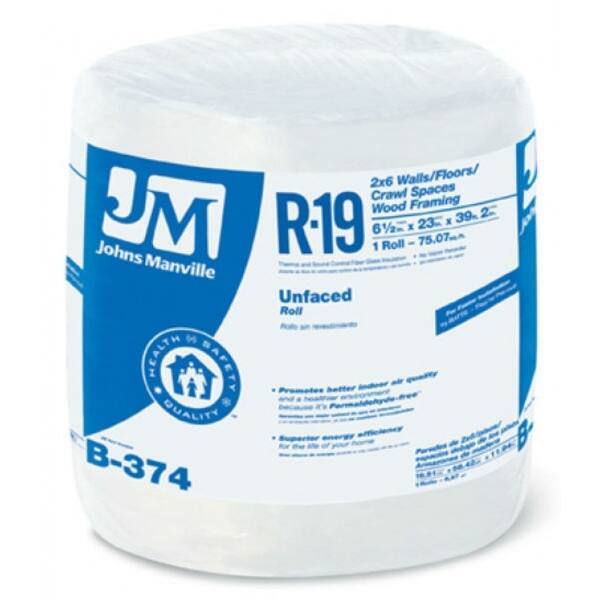 Shop Johns Manville 90003722 Unfaced R 19 Fiberglass Insulation Roll 23 X 39 2 Overstock 27647219