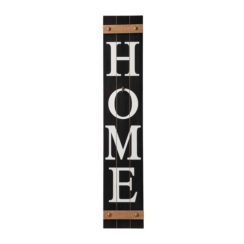 Glitzhome 42"H Porch Sign with 3 Interchangeable Floral Wreaths for Fall Thanksgiving