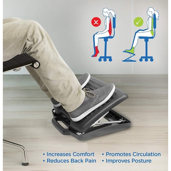 Under Desk Footrest Adjustable Height With Massage Surface Foot