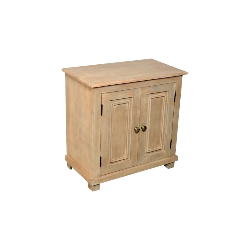 Jenna 2-Door Solid Wood Nightstand With Storage Shelf