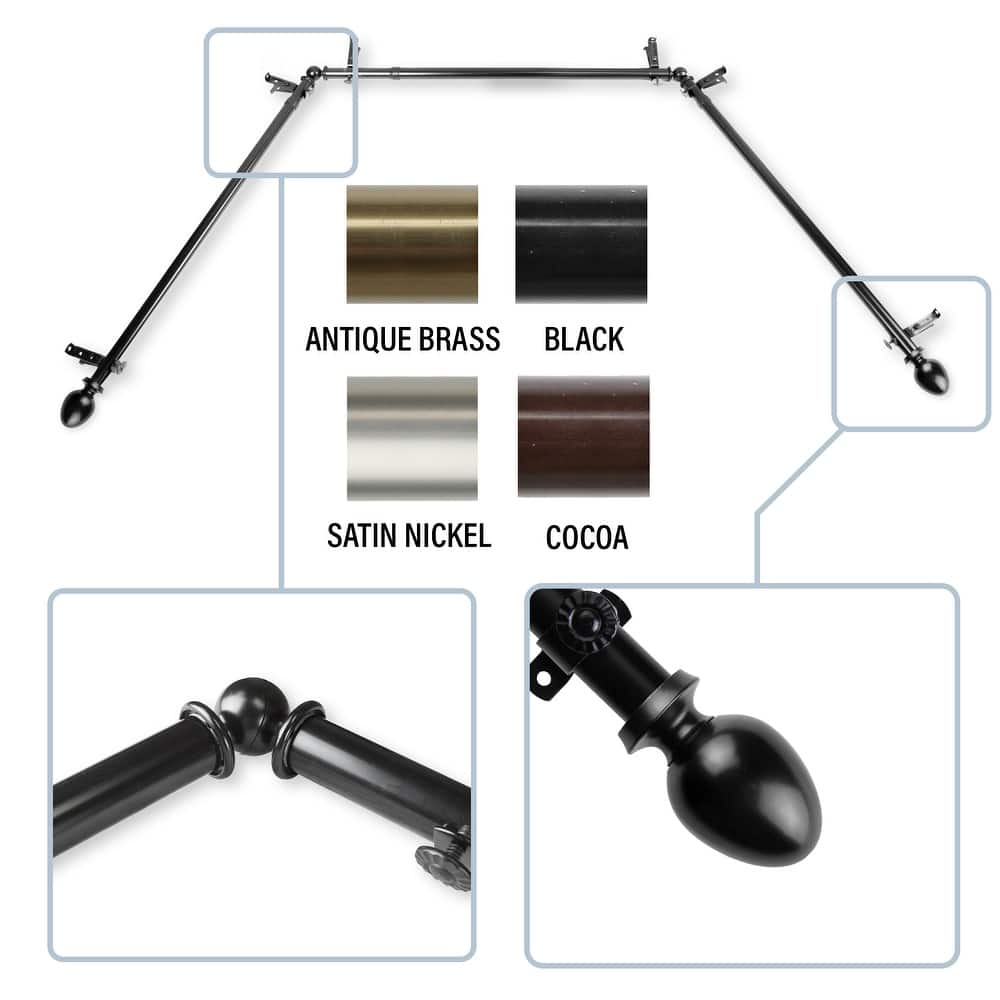 InStyleDesign Ivo 13/16" Bay curtain rod 20"-36", 38"-72"