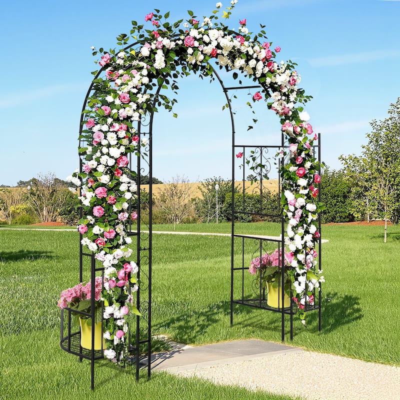 Black Iron Garden Stake Decor with Rustproof Powder Coated Frame for Outdoor Landscaping - 78” x 23” x 83.9”