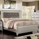 preview thumbnail 4 of 9, Gibson Transitional Faux Leather Padded Mirror Trim Panel Kid Bed by Silver Orchid Silver - Full