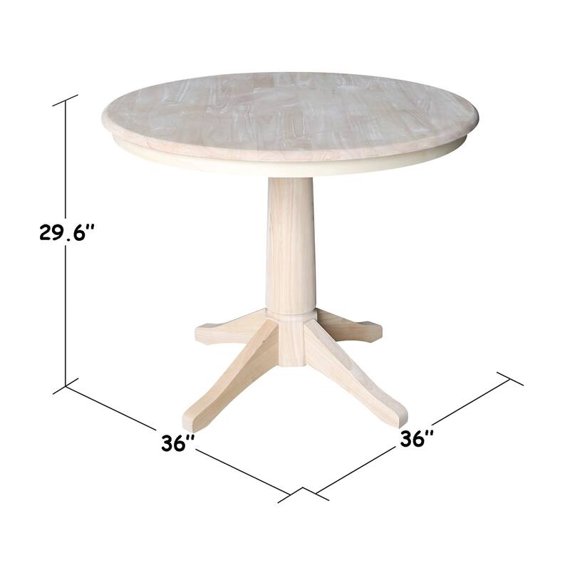 36" Round Pedestal Dining Table with Cafe Chairs