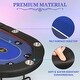 preview thumbnail 6 of 4, 10 Player Folding Poker Table 84" Casino Texas Holdem Blue Felt Surface Game Table with Stainless Steel Cup Holder