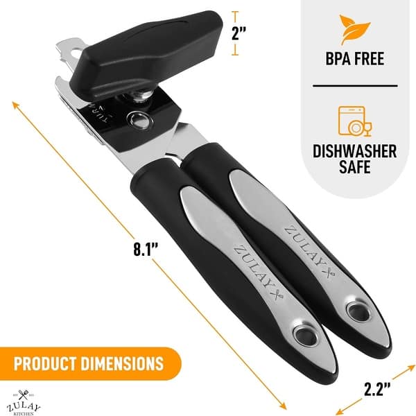 Heavy Duty Can Opener Manual with Comfortable Grip Handle