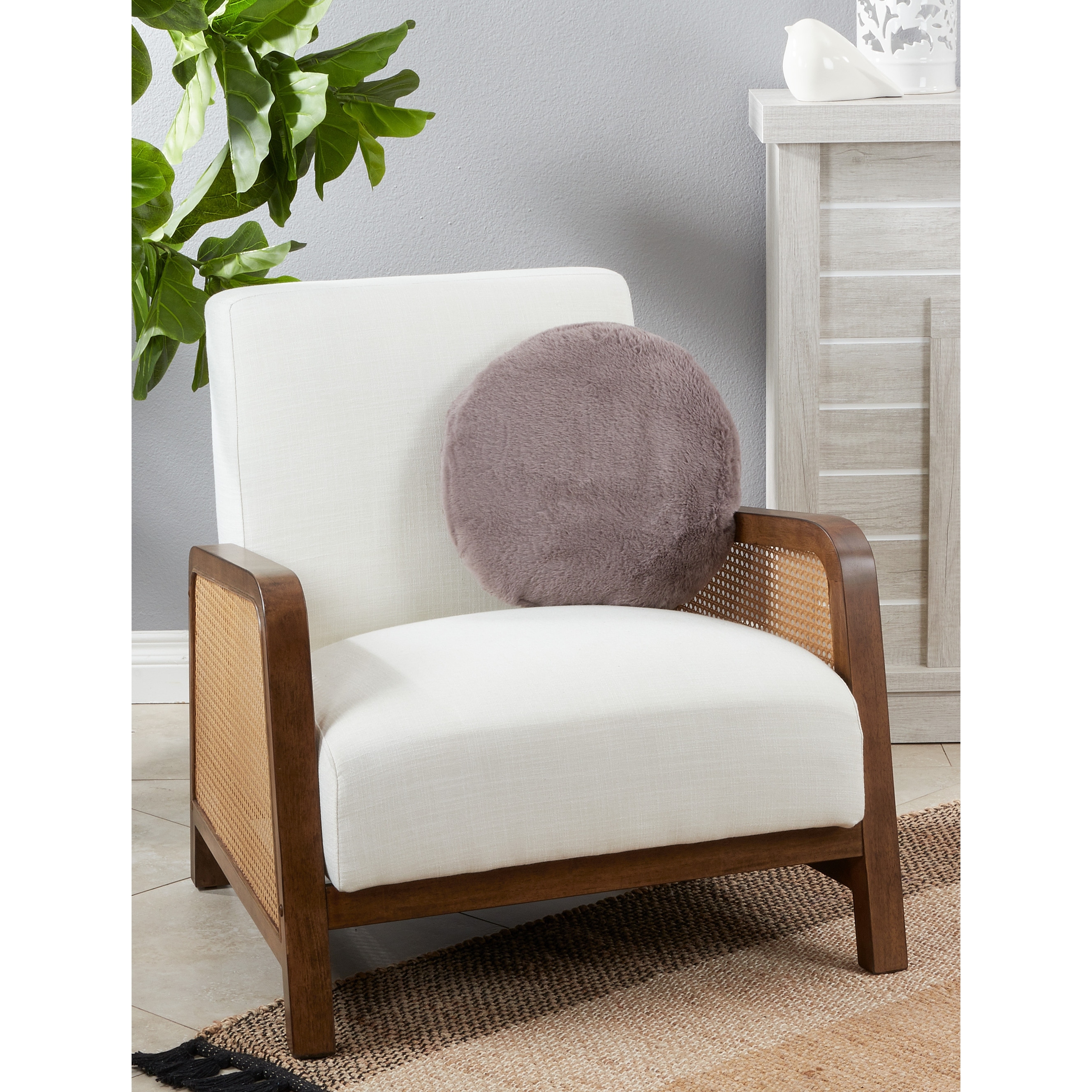 Throw Pillow With Faux Rabbit Fur Design Bed Bath Beyond 35473635