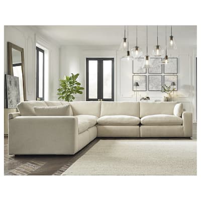 Signature Design by Ashley Elyza Ivory 5-Piece Sectional - 135"W x 135"D x 36"H