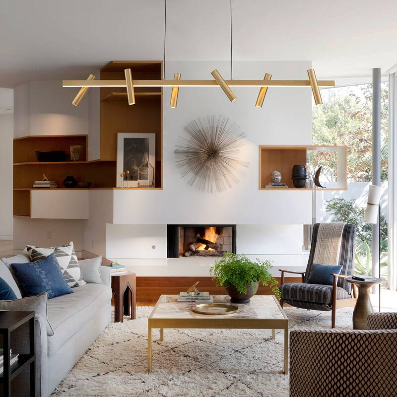 6 Light Modern Industrial LED Track Lighting Kit Industrial Adjustable Linear Spotlights - W47.24"