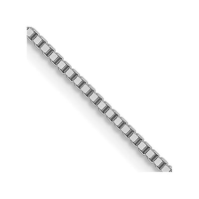 Curata Italian 14k White Gold 0.9mm Polished Box Chain Necklace (Lobster) Options: 16 18