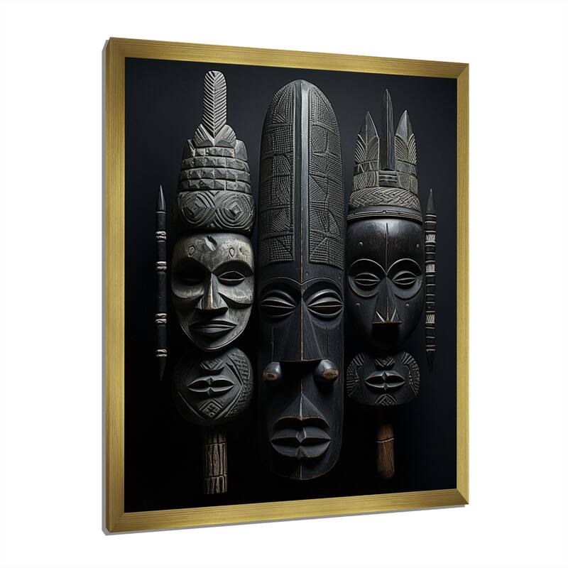 Designart "African Mask" African American Art Framed Wall Art Prints
