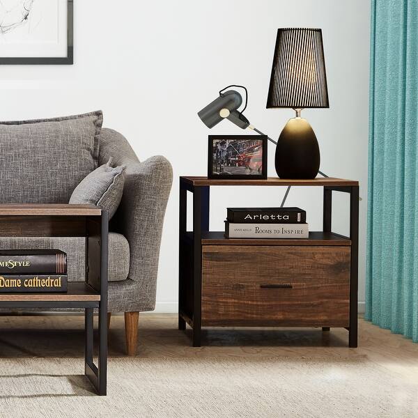 Vecelo Square Side Tables Sofa End Table