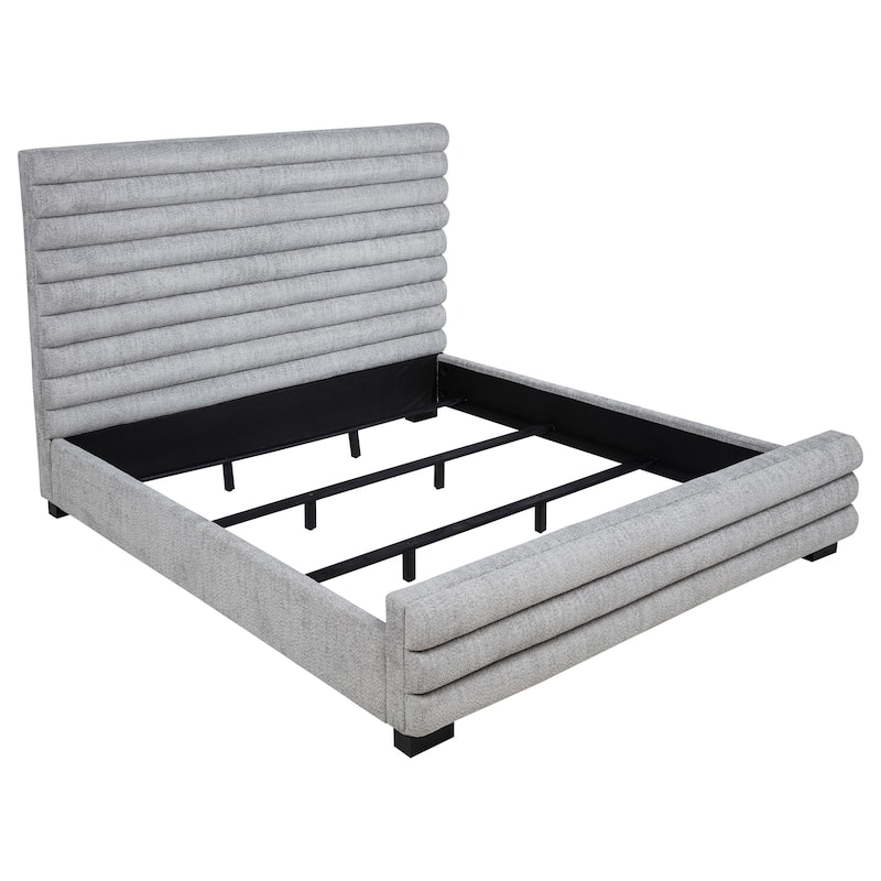 Patricia Boucle Upholstered Bed Grey - California King
