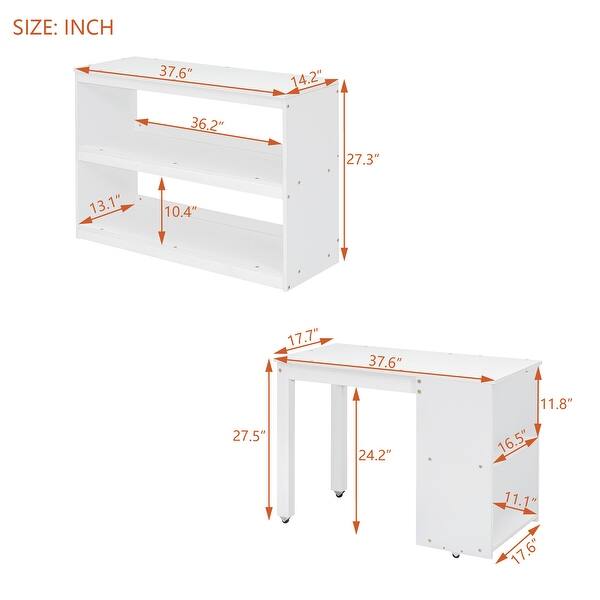 dimension image slide 0 of 6, Twin Size Loft Bed with Retractable Desk, Storage Drawers, Shelves, and Stairs, Solid Wood, Space-Saving Design